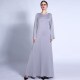 Fashion Dubai Aba 烫钻连衣裙A字大摆系带长裙Muslim Long Dress