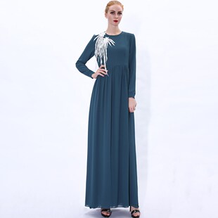 连衣裙雪纺长裙Dubai Clothing Turkey Islam dress Muslim 夏新款