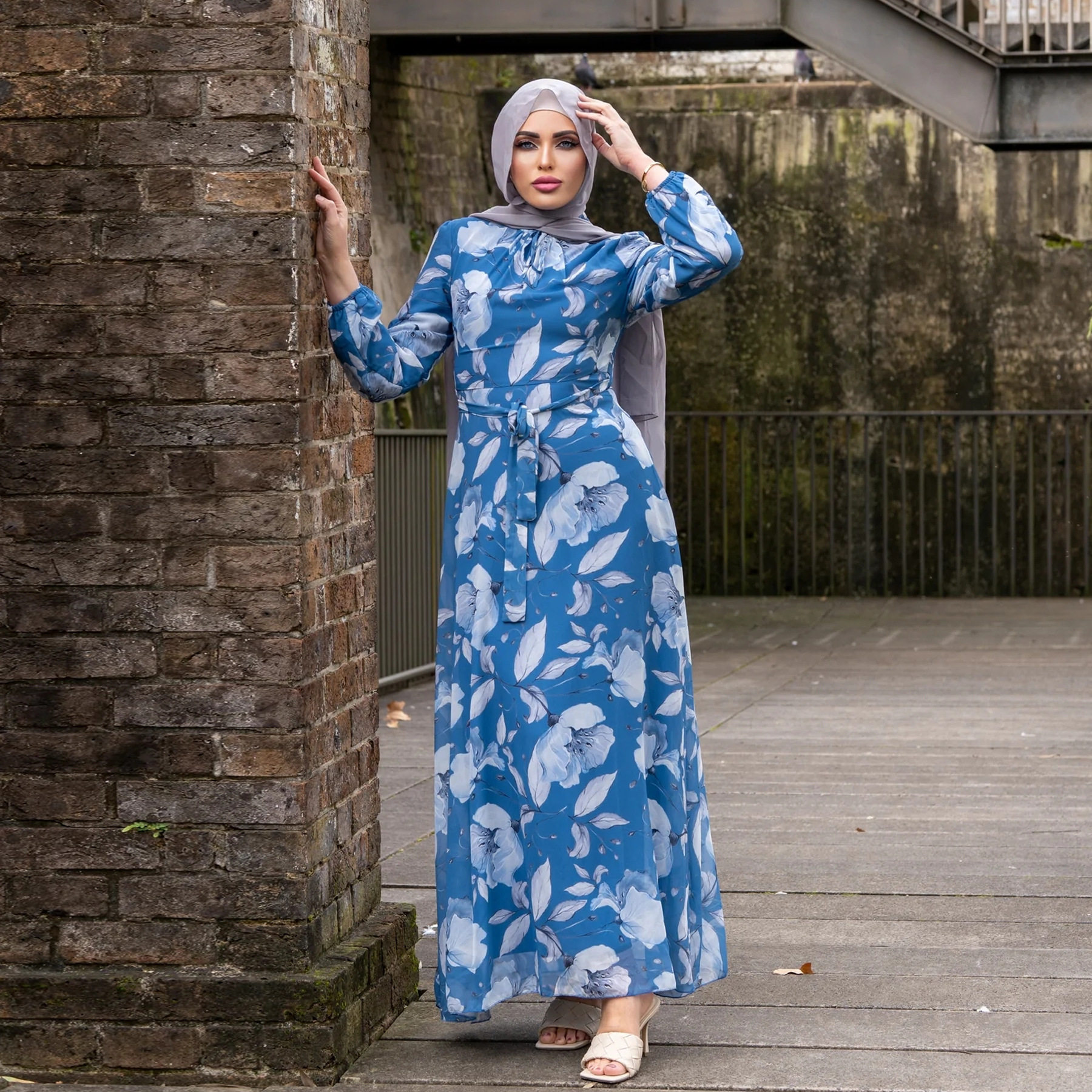 女装中东阿拉伯服饰马来印尼印花连衣裙africa kaftan maxi dress