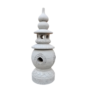 石雕西湖石灯笼青石仿古三潭印月灯塔寺院日式圆顶石灯塔庭院摆件