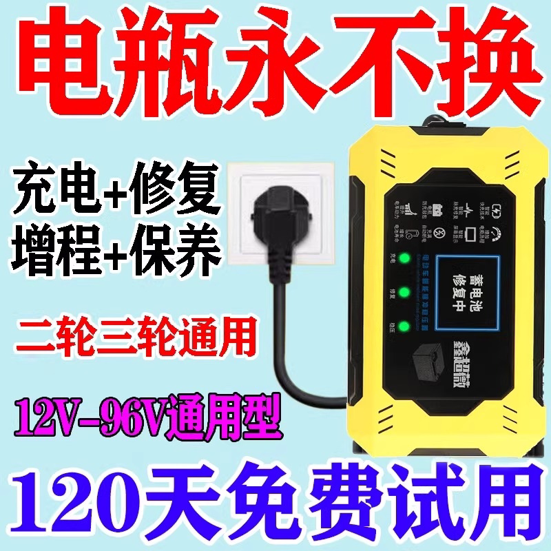 新款升级电动车电瓶修复器正品智能脉冲充电池稳压激活器续航神器