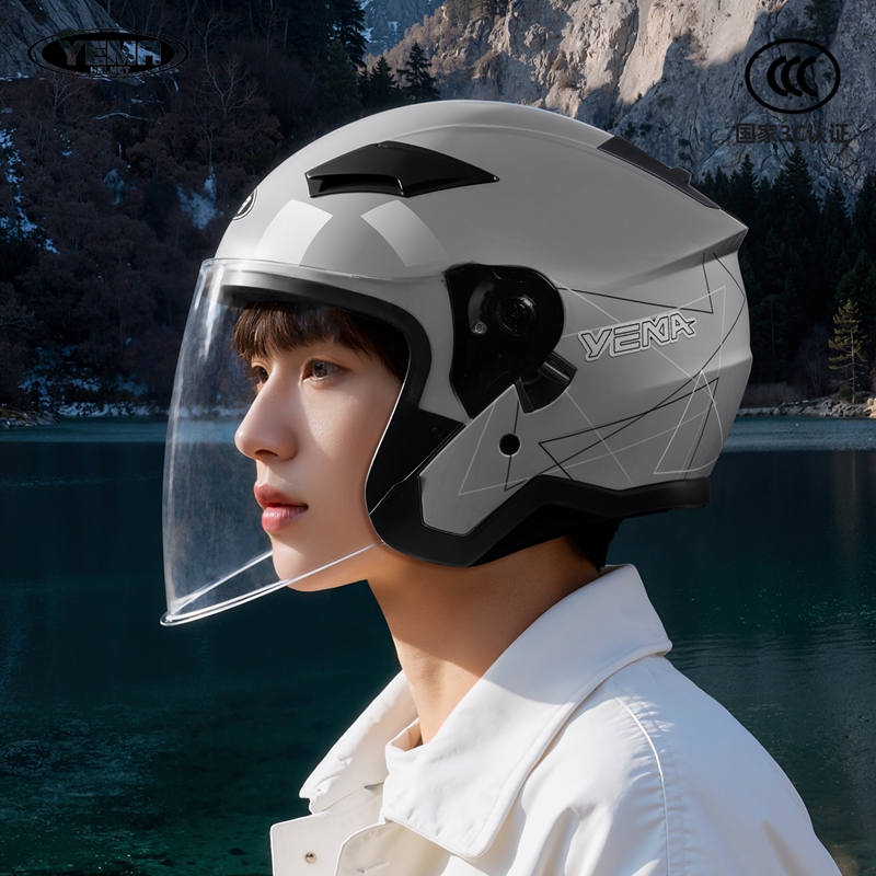 野马头盔3C认证男士电动车摩托车3/4盔秋冬季保暖安全帽四季通用