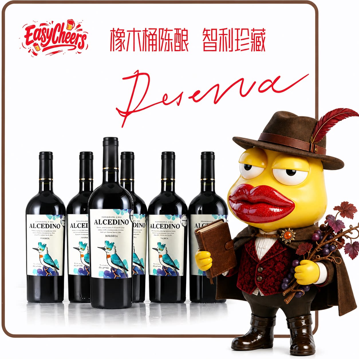 珍藏级 智利原瓶进口红酒干红葡萄酒 赤霞珠/佳美娜/黑皮诺750ml