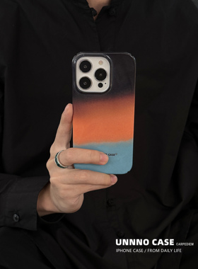 UNNNO原创设计 ins撞色潮酷适用苹果14手机壳个性iphone13promax高级黑色新款14plus菲林全包硬壳14pro超薄