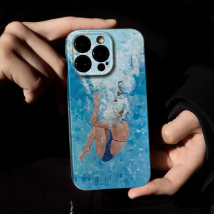 原创【下潜】全新升级软壳适用苹果15promax小众不撞款手机壳iPhone14pro\小米14液态全包壳华为小米14pro