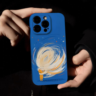 華為榮耀小眾oppo小米14不會撞款 新品 原創(chuàng)與風(fēng)相擁適用于iPhone15promax手機殼高級創(chuàng)意蘋果14 13個性 保護套