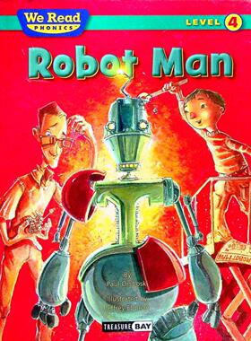 英语原版书我们读自然拼读系列RobotMan机器人绘本亲子共读710岁儿童自然拼读发音学习长元音eou软音cg基础阅读技能家庭生活主题