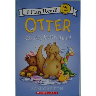 学乐出版社原版引进英语绘本OhNoBathTime萨姆加顿Otter系列我会阅读原版书适合36岁亲子共读的幽默故事帮助孩子养成洗澡好习惯