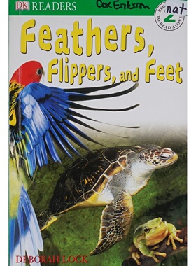 DK读者系列原版引进英语绘本FeathersFlippersandFeet适合710岁儿童阅读的自然教育书籍通过精美照片和简单文字介绍动物运动方式