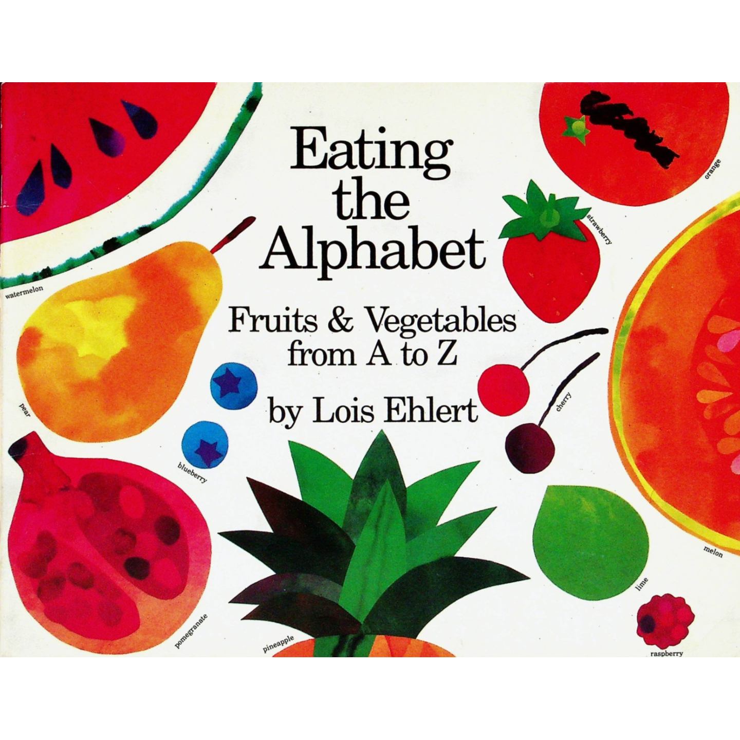 英语原版书吃掉字母表绘本亲子共读EatingAlphabet洛伊丝埃勒特凯迪克奖作者作品色彩鲜艳拼贴风格帮助孩子学习字母单词水果蔬菜