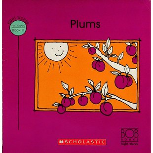 BobBooks视觉词系列英语原版书Plums亲子共读绘本适合36岁儿童早期阅读学习视觉词和了解李子生长过程作者林恩马斯伦克特尔创作