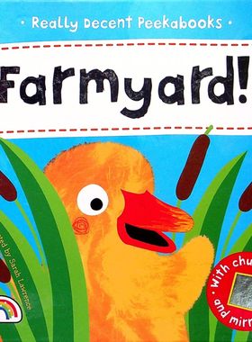 英语原版引进农场捉迷藏书系列Farmyard婴幼儿互动游戏书彩色翻页设计带镜子激发兴趣亲子共读早教启蒙