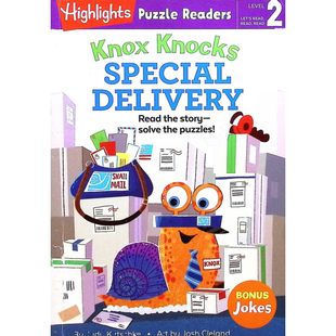 英语原版书亮点拼图读者系列诺克斯敲响特别派送儿童探险PuzzleReaders710岁适读彩色绘本书小蜗牛邮递员Knox生日派送四种形状包