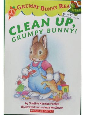 英语原版书脾气暴躁的兔子系列CleanUp整理习惯情绪管理绘本36岁儿童文学彩色章节书学乐出版社出版通过小兔子的故事引导孩子养