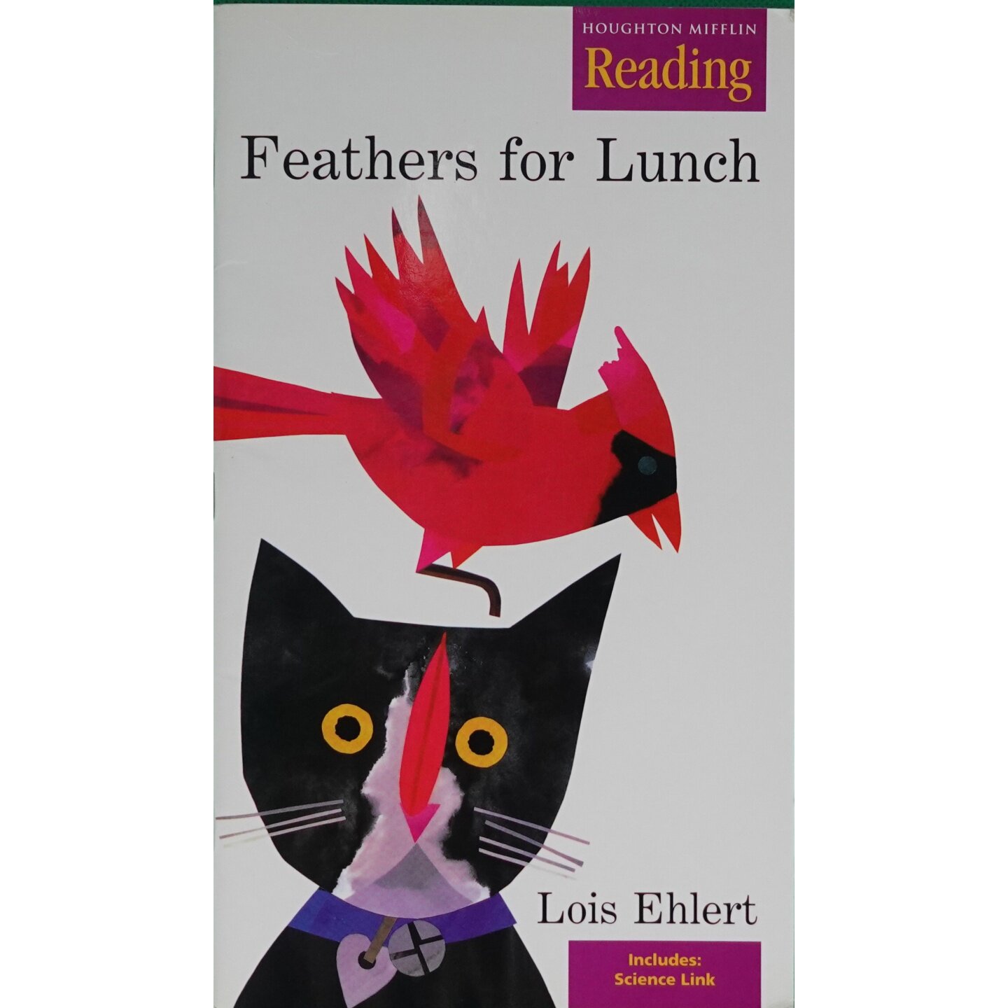 英语原版书霍顿米夫林阅读系列FeathersforLunch绘本洛伊丝埃勒特凯迪克奖获奖作者作品色彩鲜艳拼贴风格适合36岁亲子共读认识鸟