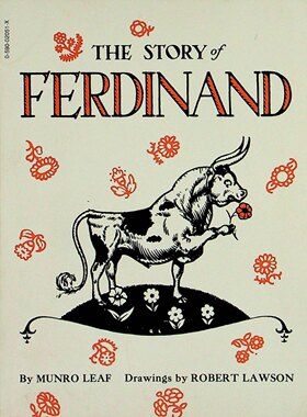 英语原版书爱花的牛绘本Ferdinand获奖故事亲子共读适36岁曼罗里夫著罗伯特劳森绘黑白插图经典绘本获刘易斯卡罗尔书架奖迪士