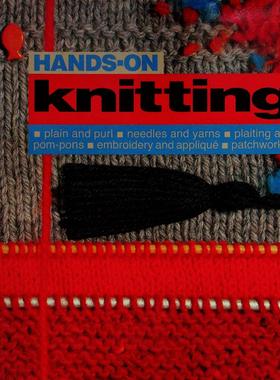 手把手系列原版书HANDSON编织英语入门亲子手工DIY温迪贝克经典编织教程平针反针棒针纱线辫子绒球刺绣贴花拼布基础技法