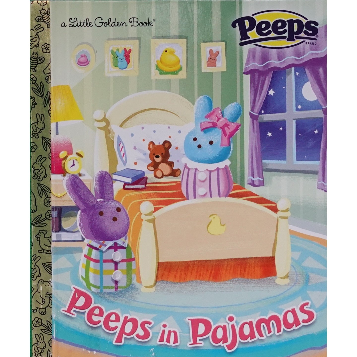 金色童书原版书Peeps睡衣小鸡英语绘本适合36岁亲子共读睡前故事帮助孩子养成良好睡眠习惯学习生活习惯和颜色认知男女童适用