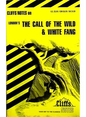 悬崖笔记原版书英语文学导读CliffsNotes野性的呼唤与白牙专业学习辅导适合1114岁青少年提升文学分析能力包含剧情梗概角色分析