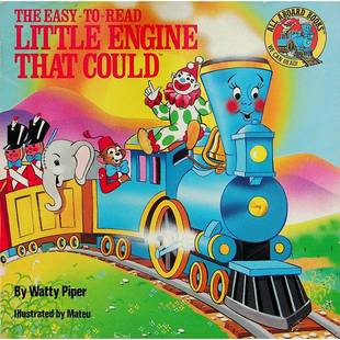 英语原版书全体上车系列简易版小火车头做到了绘本AllAboard经典励志故事培养孩子坚持不懈精神适合36岁亲子共读帮助建立自信培