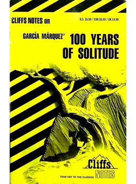 悬崖笔记原版书英语文学评论马尔克斯百年孤独CliffsNotes适合1114岁青少年阅读深入解析百年孤独的文学内涵和创作背景帮助学习