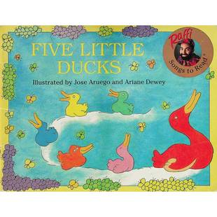 英语原版引进拉菲歌曲阅读系列五只小鸭子绘本加拿大著名儿童表演艺术家拉菲创作适合02岁宝宝亲子共读的经典童谣绘本通过朗朗上