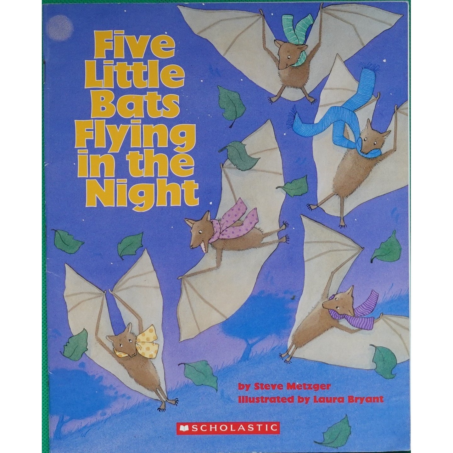 英语原版书夜晚飞行的五只小蝙蝠FiveLittleBats亲子共读绘本36岁儿童数字启蒙睡前故事学乐出版社出版史蒂夫梅茨格著劳拉布莱恩