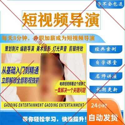 短视频导演编导编剧教程策划影视媒体电商摄影后期培训课程素材