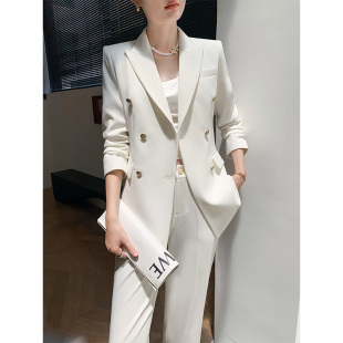 套装 气质女神范时尚 女2026新款 职业正装 西服 秋冬款 高级感白色西装