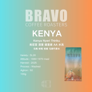 新產(chǎn)季 Bravo 肯尼亞涅里緹里庫AA水洗手沖咖啡豆100g