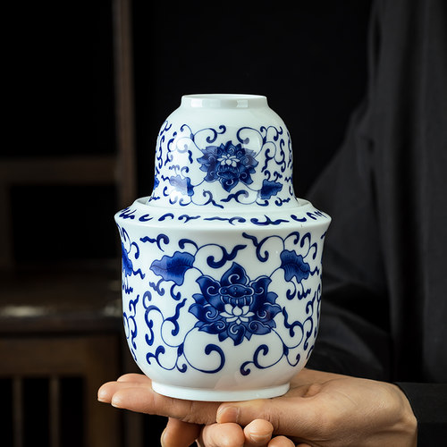黄酒温酒器家用烫酒壶中式青花瓷