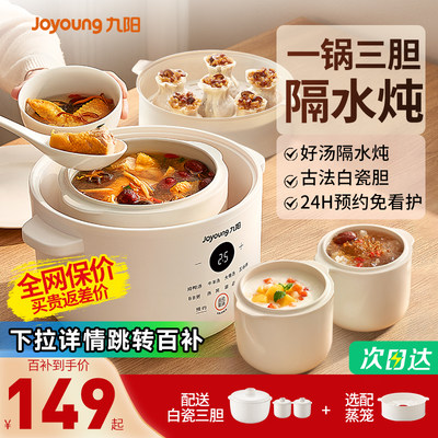 九阳电炖锅炖盅宝宝煮燕窝隔水炖家用全自动小型陶瓷煲汤烹饪机新