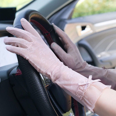 女士冰丝防晒手套触屏薄款