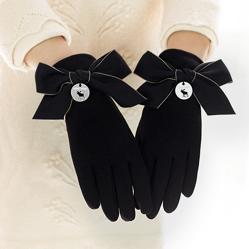 保暖手套女冬季韩版加绒加厚防寒可爱学生触屏棉五指秋冬骑行开车