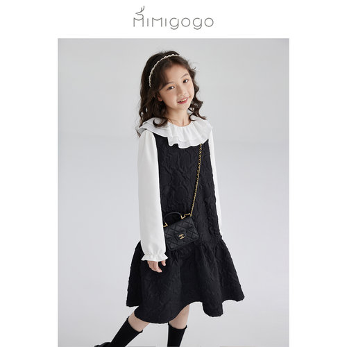 MIMIGOGO无袖荷叶摆连衣裙