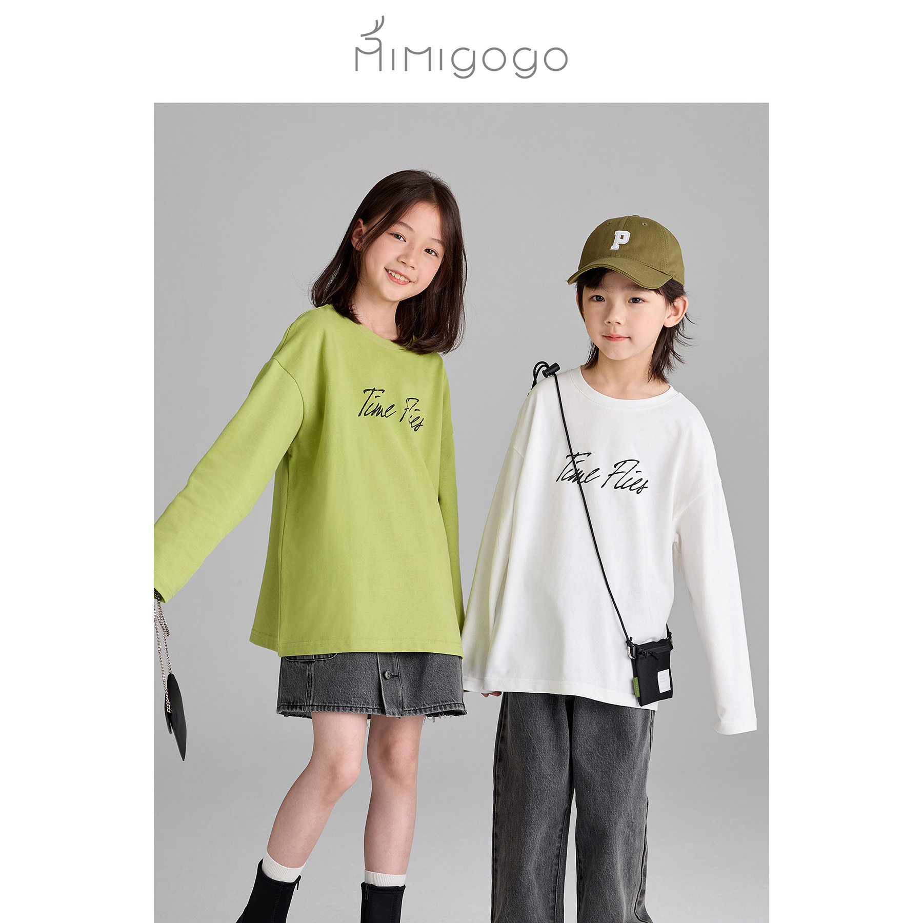 MIMIGOGO宽松廓形男童女童长袖