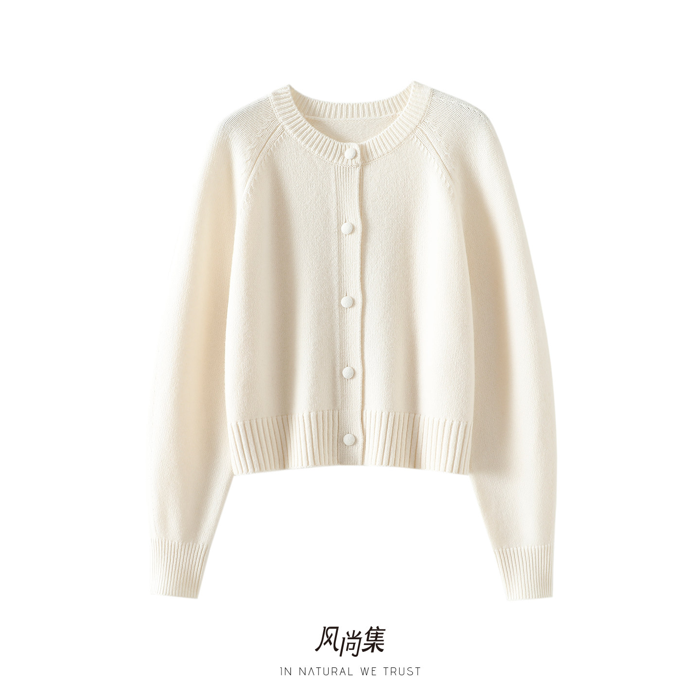 通勤女神~加厚高端羊绒羊毛开衫女圆领宽松短开衫上衣秋冬外套