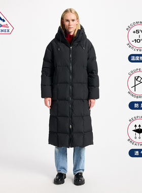 Pyrenex 女士羽绒服法国鸭绒防风防水长款连帽羽绒外套 ATTRACT