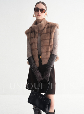 尢壹/UNIQUE'EEES 【冬日雪境】环葆小皮草仿水貂毛马甲U5507301