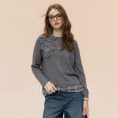 【参加】尢壹【寻意花海】立体花卉圆领毛衣U5308119