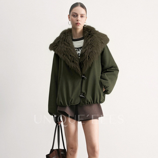 冬日战袍 EEES 狐狸毛毛领鹅绒服U5518519 UNIQUE 尢壹