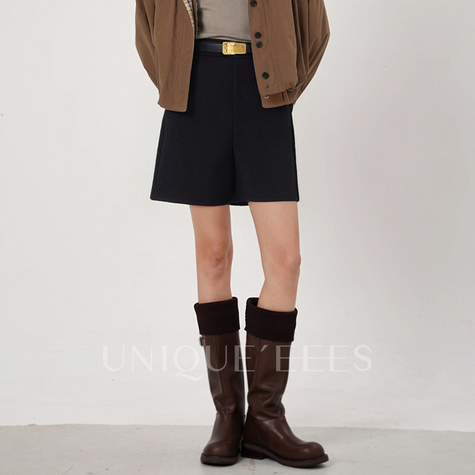 尢壹/UNIQUE'EEES【法式复古】 A字五分西装短裤靴裤U5514215