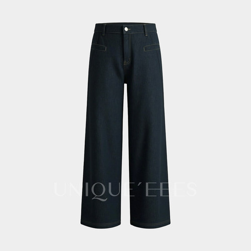 尢壹/UNIQUE'EEES【时髦打工人】剪裁高腰拖地裤U5314507