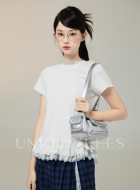 尢壹/UNIQUE'EEES 蕾丝花边拼接短款T 恤U5211026