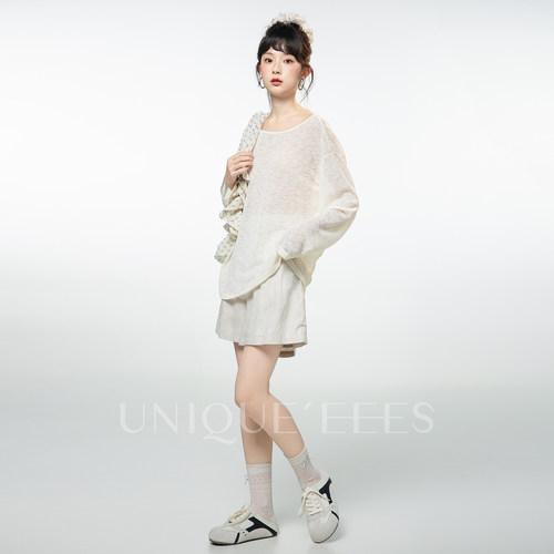 尢壹 夏季老钱舒适亚麻百搭短裤U5215020