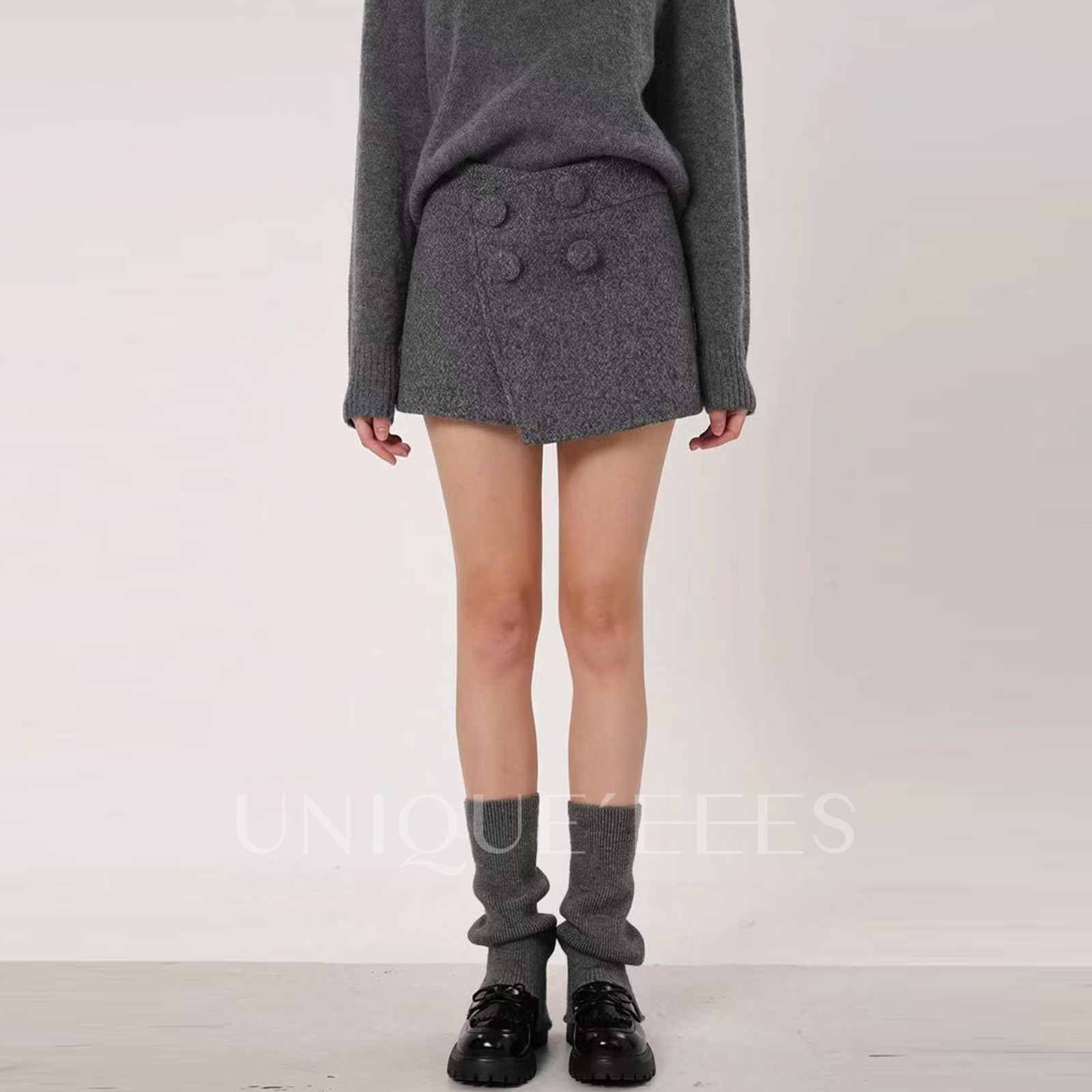 尢壹/UNIQUE'EEES【时髦穿搭】圈圈毛不规则腰半身裙裤裙U5515206
