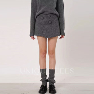 圈圈毛不规则腰半身裙裤 尢壹 时髦穿搭 EEES 裙U5515206 UNIQUE