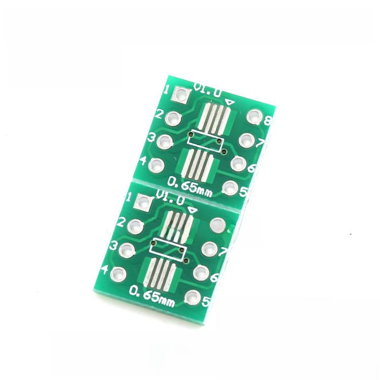 Sop8 Ssop8 Tssop8 Smd到直接插头Dip间距0.65/1.27mm适配器板