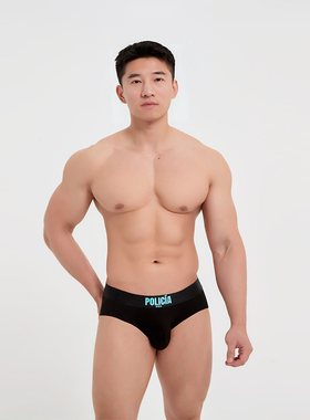 【新品lulu同款】Oengus警察男黑色三角性感男四角性感透气舒适