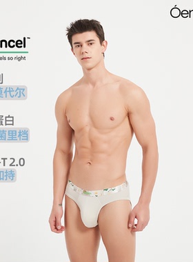 Oengus兰精莫代尔男士三角裤灰杏色三角裤男性感简约高级莫代尔男